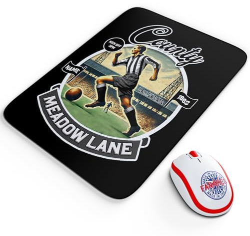 Personalised Notts County Mouse Mat Football Nostalgia Mouse Pad Work From Home Mousemat Vintage Computer Dad Birthday Gift For Him NFV62