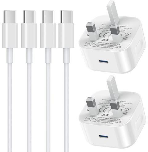 For iPhone 17 16 Charger,TEYASI 2 Pack i Phone USB C Fast Charger Cable and Plug 25W Quick Charge for Apple 17 Pro Max/Air/16e/16 Plus/16 Pro Max/15 Series/New iPad,1M C to C Charging Lead and Plug