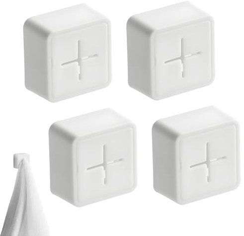 Alriedy 4 Stück Küchentuchhalter Geschirrtuchhalter Selbstklebend, Handtuchhalter Küche Ohne Bohren, Handtuchklemme Aus ABS Für Küche, Bad Und Haushalt, Praktische Handtuchhaken