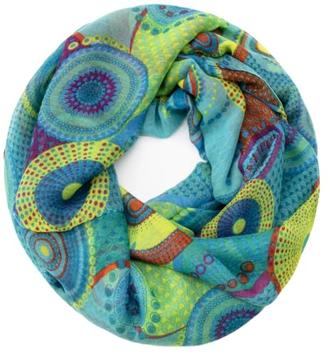 Gloop Damen Schal Loop Schal Feinstrick Loop mit Ethno Punkte Muster