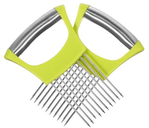 SOIMISS 2pièces Assistant De Cuisine Multifonction Support De Tranche Oignon Acier Inoxydable Coupe Légumes Pommes De Terre