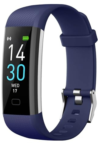 RORIOS Sportivo Smart Band per Uomo Donna Activity Tracker Braccialetto IP68 Impermeabile 16 Modalità Sport Fitness Orologio da Polso Intelligente Blu