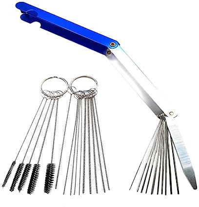 Cabilock 3sets Strumenti Pulizia Per Carburatore Kit Aghi e Spazzola Detergente Per Corpo Farfallato Strumento Pulizia Kit