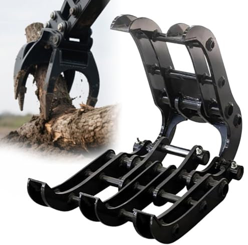 Greiferaufsätze für Minibagger, breiter Baggerlader, Holzgreifer, Metallgreifer, Baggerzubehör zum Bewegen von Baumstämmen und unregelmäßigen Objekten