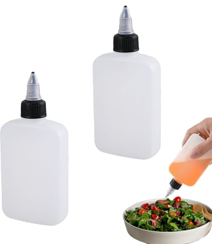 WQNNQW 2 Stück 120ml Dosierflasche,Quetschflasche,Squeeze Flasche,Ölflasche Plastik,Saucenflasche,Soßenflaschen,Mehrzweck Quetschflasche,Leere Flaschen Zum Kochen Beim Campen