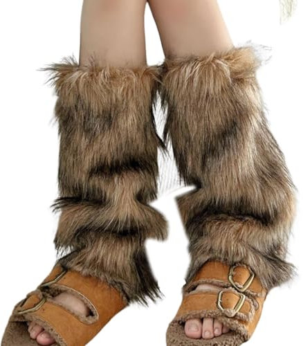 Zqxnt Gemütliche Fuzzy Beinwärmerinnen Frauen Girls 'Winter Mode Accessoire Pelzige Plüschstiefelabdeckungen Hülle Socken Für Kostümpartys Karnevale Kostümzubehör Accessoire