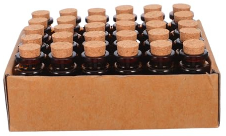 Alipis 30pièces Flacons Verre Bouchon Liège pour Huiles Essentielles Épices Et Bijoux pour Décoration Rangement