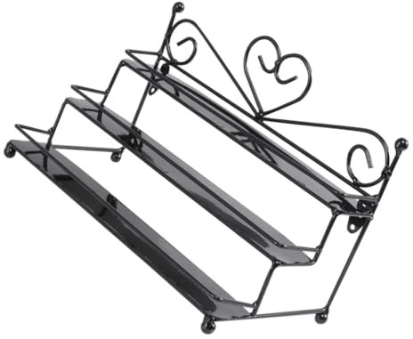 LIFKOME Soporte Exhibidor de Esmalte de Uñas y Cosméticos Vintage Hierro Negro 1 Unidad Tamaño Compacto Organizador Multiusos para Hogar Baño Tocador