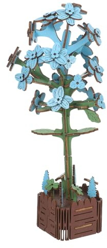 Yardwe 1 Ensemble de Puzzle de Fleurs en Bois 3D - Bricolage de bonsaï de Jacinthe - Fleurs artificielles en Bois - Décoration Artisanale pour Mariage, fête des mères, Anniversaire