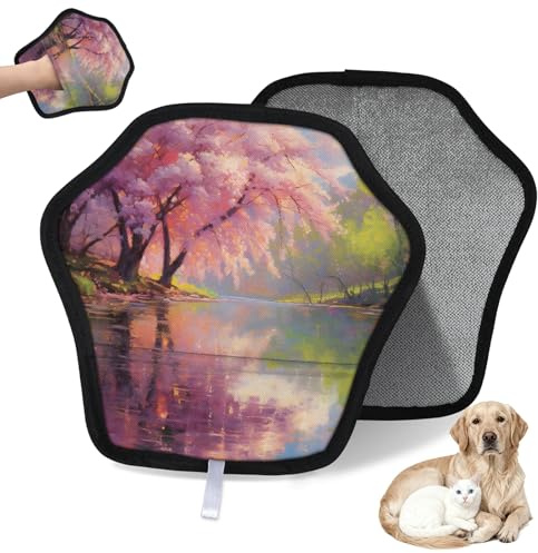 WowPrint Wasserfarben-Handschuhe zur Entfernung von Tierhaaren für Katzen und Hunde, wiederverwendbar, elektrostatische Tierhaar-Handschuhe, Bürstenwerkzeug für Couch, Kleidung, Teppich, Möbel