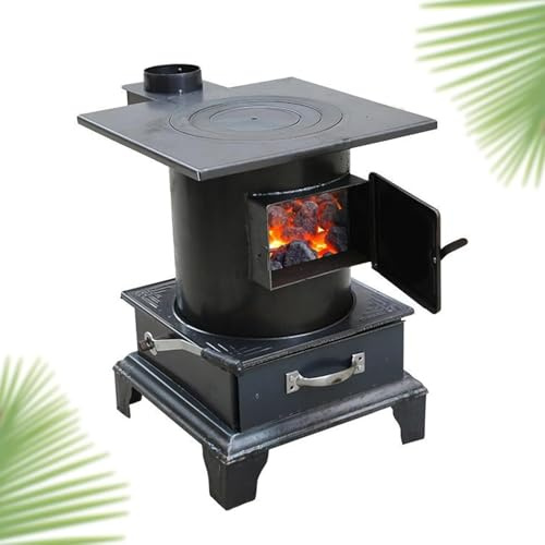 Holzofen aus Gusseisen für den Innenbereich, zum Heizen und Kochen im Freien, ideal zum Eisfischen und Jagen