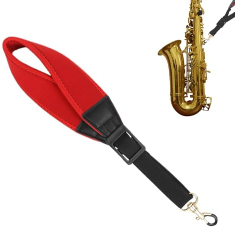Alt Saxophon Halsgurt Verstellbarer Saxophon Tragriemen | Weich Gepolsterter Instrumententräger Mit Metallhaken Für Jugendliche Spieler Studenten Profis Anfänger