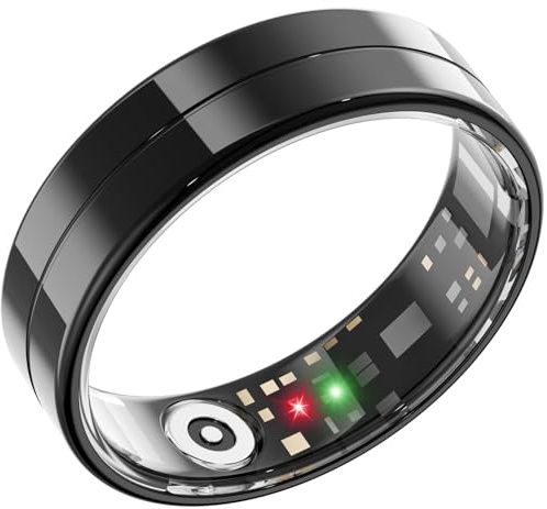 Mingtawn Fitness Tracker für Damen und Herren – Smart-Ring wasserdicht 5 ATM mit Aktivitäts-Tracker, Schlafmonitor, Gesundheit, HRV, Schritte, Keine Abonnementkosten, Android iOS（Schwarz 8）