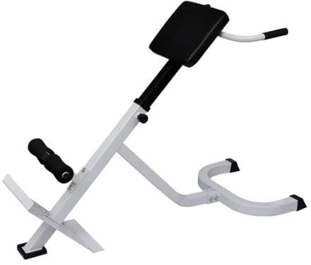 QUAHEAS Rücken- und Bauchtrainer aus Stahl mit Polsterung, höhenverstellbar 80-90 cm, belastbar bis 100 kg, kompakt für Heimtrainer und Fitnessgerät für effektives Krafttraining zu Hause