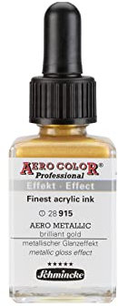 Schmincke – AERO COLOR® Professional - feinste Airbrushfarben, AERO METALLIC brill. gold - 28 ml