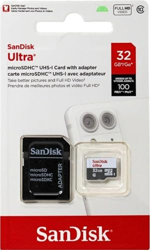 SanDisk SDSDQUA-032G-U46A Ultra 32 GB MicroSDHC Class 10 UHS-1 Memory Card 30 MB/s with Adapter (Label May Change)