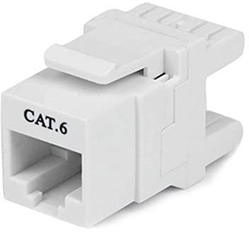 StarTech.com Jack Conector de Pared Módulo Keystone RJ45 Hembra Cat6 de Red 180º - Blanco - Tipo 110