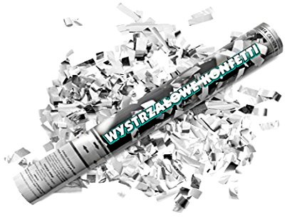 10 x silberner Konfetti Regen 60 cm Konfetti Kanone Shooter Hochzeit Konfettibome Partypopper