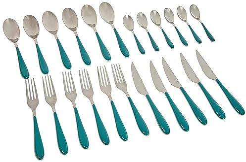 BUGATTI GGCV-023F50 Gioia Ménagère de 24 Pièces Acier INOX Vert Céladon 22 x 8 x 30 cm