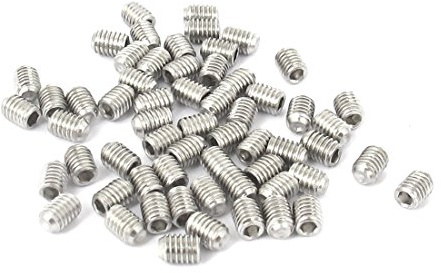 sourcing map 50pcs M3x4mm Metrisch 304 Edelstahl Innensechskant Set Madenschrauben Silber Ton Handtuchhalter Türgriff