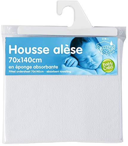 BabyCalin - Fitted Sheet in Absorbent Terry 70x140 cm White