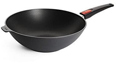 Woll – Diamond Lite Guss-Wok & Rührpfanne Ø 32 cm mit abnehmbarem Stiel – Antihaftpfanne aus Aluminiumguss mit Diamant-Versiegelung – induktionsgeeignet & backofenfest – für alle Herdarten