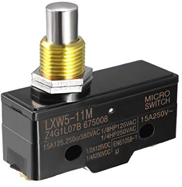 sourcing map LXW5-11M 1NO + 1NC Panel Mount Snap Button Type Micro Limit Switch
