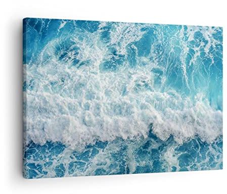 ARTTOR Bilder auf Leinwand 70x50cm Wandbild Landschaften Maritim - 4067 | Meer Welle Ozean Klein Wanddekoration Wohnzimmer Schlafzimmer Küche Wanddeko Wand Kunstdruck Wandkunst Wall Decor ARTTOR