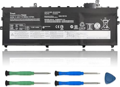 Vanpir 01AV431 Laptop Battery 11.52V 57Wh 4950mAh Replacement for Lenovo ThinkPad X1 Carbon 5th Gen/X1 Carbon 6th Gen Series Notebook 01AV430 SB10K97587 SB10K97588 01AV494 01AV429 SB10K97586