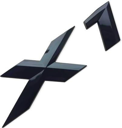 MCK Auto - Emblema de logotipo trasero brillante negro X1 para maletero, modificación de ajuste
