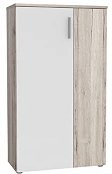 Amelie Schuhschrank, 2 Türen, 5 Einlegeböden, Holz, antik, Weiß – zeitgenössisch