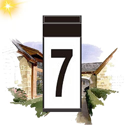 ZhiLianZhao Numero Civico Solare Illuminato, Facile da Installare, Sensore di Luce Automaticamente Acceso/Spento, Materiale di Protezione Ambientale, Numero Civico Esterno,7