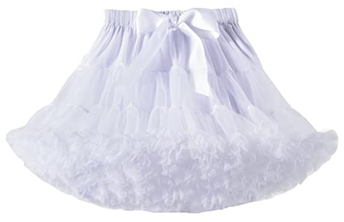 Coralup Toddler Girls Layered Petticoat Pettiskirts Fluffy Tutu Ballet Dance Mini Skirt White 2-4Years