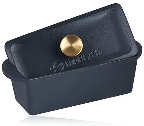 Mahlzeit Teglia in ghisa smaltata con coperchio | 3 litri | Blue Berry | adatta al forno a induzione | doppia teglia per anatra grande | casseruola smaltata | casseruola per cottura a induzione