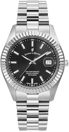 Jacques du Manoir - Armbanduhr Date Inspiration - Quartz Uhrwerk - Gehäusebreite: 40 mm - Edelstahl - 5 ATM