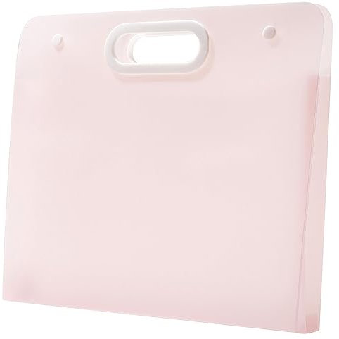 Sohynca Plastic Art Portfolio, großes Kunst-Portfolio mit Griffen, wasserdichter Portfolio-Ordner für Kunstwerke, Kunstaufbewahrungsbox für Zeichnen, Skizzen, Fotografie, Poster (Rosa, 57 x 44 cm)
