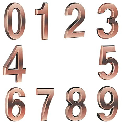 Numeri di casella di posta esterna,Metallo esterno autoadesivo 0-9 imposta i numeri della cassetta postale | Accessori per la casa Targhette numeriche per stanze Case Uffici Cassette postali Rianpesn
