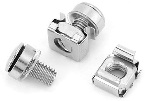 Dado Imperdibile, 20 Pezzi Dado a Gabbia Bulloni per Viti di Montaggio Viti per Rack per Armadio di Rete Kit Assortimento per Scaffali Server di Montaggio M5 M6 * 16 20 (M5 * (M6*16(20 PZ))