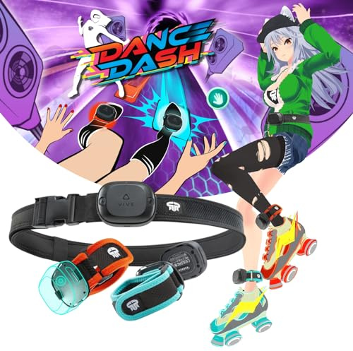 Rebuff Reality Trackstraps for VIVE Ultimate Tracker + Dance Dash Game Key, VR Straps for Full-Body Tracking, Vive Tracker Straps with Dance Dash Game, Ideal for VRChat, FBT & Immersive Experiences