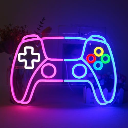 LUCUNSTAR Spiel Neon Schild für Wanddekoration, Spiel Neon Licht, Spielkonsole Led Schild mit USB-betrieben für Spielzimmer, Spielzone, Wohnzimmer
