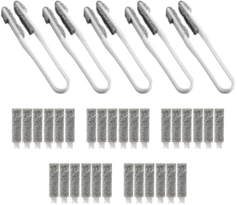 kingsea 5 Stück Jalousien Lamellen Reiniger 30 Stück Ersetzbar Bürstenkopf, Doppelseitige Clip Reinigungsbürste Jalousienreiniger Staubwedel Werkzeug für Jalousien, Entlüftung