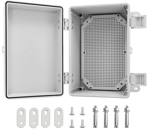 CHENGPI Anschlussdose,Verteilerschrank Industriegehäuse Schaltkasten,IP65 Elektrische Abzweigdose mit Schloss,ABS Elektrisches Anschlusskästen DIY,300x200x170MM Verteilerdose