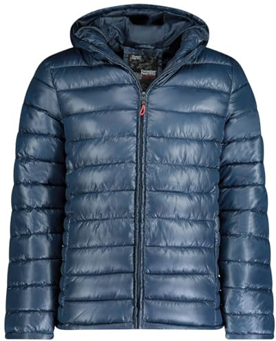 Canadian Peak Calendreak_Hood_Men - Men's Comfortable Autumn Winter Warm Parka - Waterproof Coat Outdoor Fur Hooded Jacket - Winter Windbreaker Jacket Man (Navy Blue S)