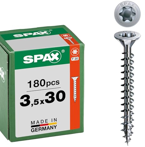 SPAX Universalschraube 3,5 x 30 mm, 180 St., Senkkopf T20, Vollgewinde, WIROX