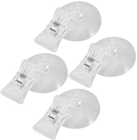 Housoutil 4pcs Fish Tank Suction Cup Clip Feeding Tool Aquarium Holds Veggies and Dried Seaweed Sheets Securely for Natural Grazing Experience