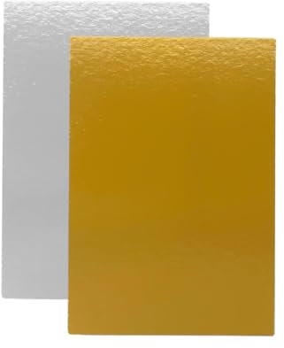 Be Your Packer 10er-Set Tortenunterlage Rechteckige 30x20 cm | Cake Board | Tortenböden | Karton Gold & Silber 1 mm Dicke | Große Tortenplatte | Kuchenplatte Cakeboard für Torten Kuchen Geburtstag