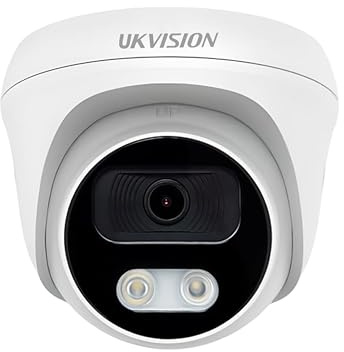 UKVISION 8MP CCTV Camera with AOC Mic High-Resolution Analogue Camera Enhanced Audio & Video Surveillance Night Vision Weatherproof Home & Business Security Easy Installation & Setup (White)