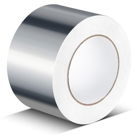 Fosdaling Aluminium Klebeband Hitzebeständig - Selbstklebend Alu-Klebeband - 1 Rollen 75mm X 50m Silber Aluband - Wasser- und Dampfdicht, Aluminium Tape zum Reparieren, Versiegeln und Isolierung