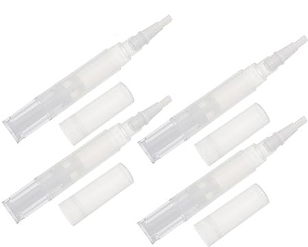 minkissy 4 Pz Penna Rotante Tubi Di Lucidalabbra Vuoti Applicatore Di Olio Per Cuticole Tubi Vuoti Per Lucidalabbra Penna Per Olio Essenziale Flaconi Di Lucidalabbra Penna Vuota Bianca Abs