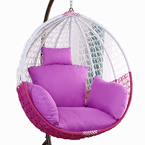 BDSHGRDH Schaukelstuhl Kissen， Schaukelstuhlkissen for den Außenbereich, Hängekorb-Rattan-Stuhlkissen mit abnehmbarem Bezug, Terrassenmöbelkissen for den Hängemattengarten(Taro Purple)